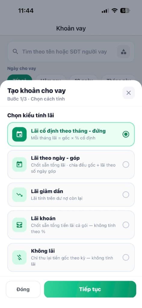 Chọn cách tính lãi